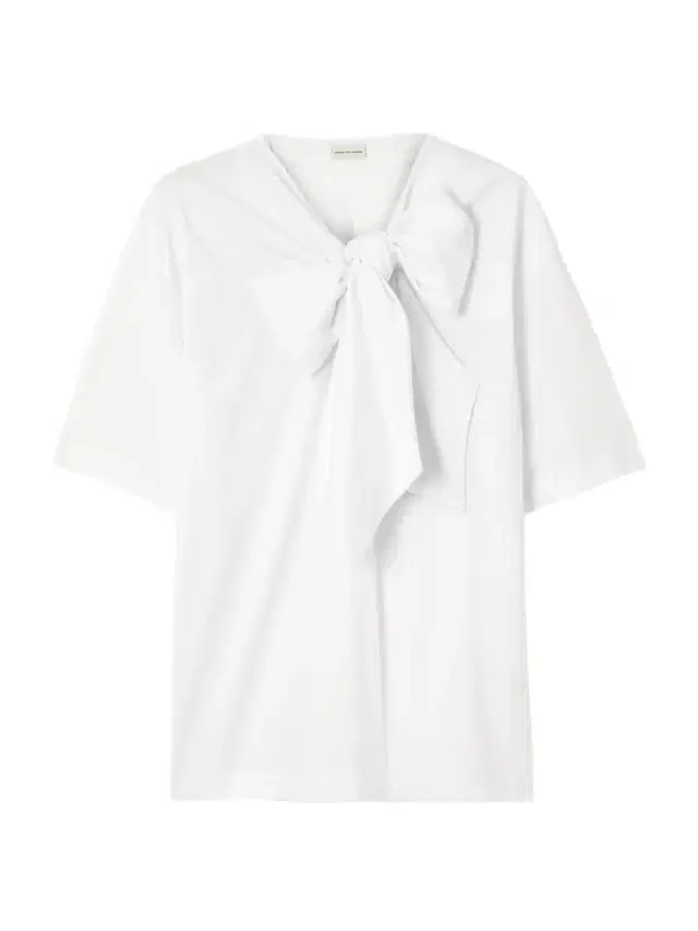 Dries Van Noten Bow-detailed Organic Cotton-jersey Blouse