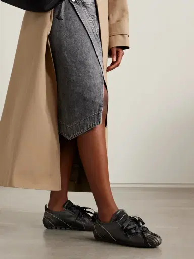 Simone Rocha Cracked-leather Sneakers | Thumbnail 2 Simone Rocha Cracked-leather Sneakers | Thumbnail 2
