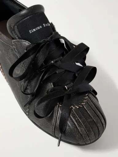 Simone Rocha Cracked-leather Sneakers | Thumbnail 4 Simone Rocha Cracked-leather Sneakers | Thumbnail 4