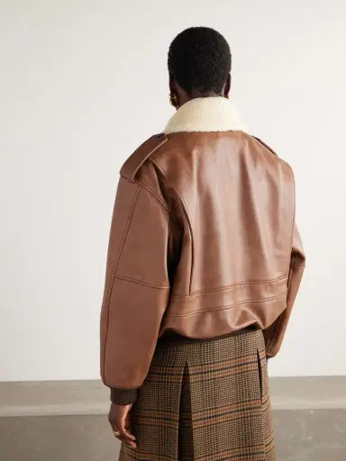 Saint Laurent Shearling-trimmed Leather Jacket | Thumbnail 3 Saint Laurent Shearling-trimmed Leather Jacket | Thumbnail 3