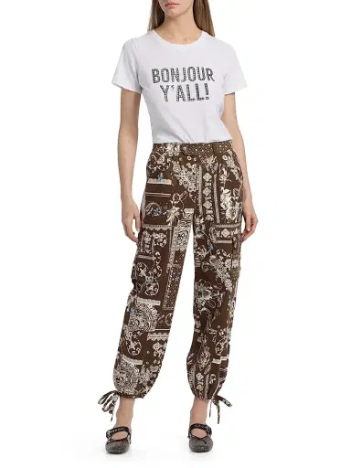 Cinq à Sept Women's Zola Bandana Cotton Twill Military Pants - Dark Sepia | Thumbnail 2 Cinq à Sept Women's Zola Bandana Cotton Twill Military Pants - Dark Sepia | Thumbnail 2