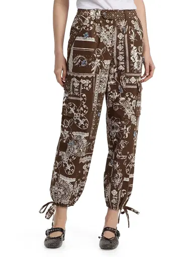 Cinq à Sept Women's Zola Bandana Cotton Twill Military Pants - Dark Sepia | Thumbnail 3 Cinq à Sept Women's Zola Bandana Cotton Twill Military Pants - Dark Sepia | Thumbnail 3