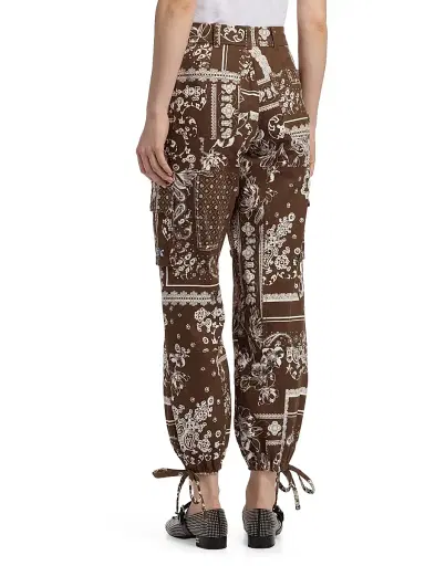 Cinq à Sept Women's Zola Bandana Cotton Twill Military Pants - Dark Sepia | Thumbnail 5 Cinq à Sept Women's Zola Bandana Cotton Twill Military Pants - Dark Sepia | Thumbnail 5
