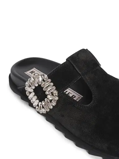 Roger Vivier Women's Slidy Viv Embellished Suede Mules | Thumbnail 5 Roger Vivier Women's Slidy Viv Embellished Suede Mules | Thumbnail 5