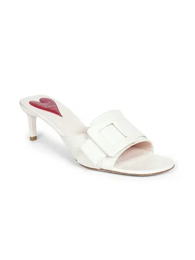 Roger Vivier Women's 55MM Leather Sandals - Cire | Thumbnail 2 Roger Vivier Women's 55MM Leather Sandals - Cire | Thumbnail 2