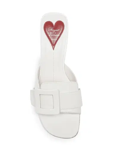 Roger Vivier Women's 55MM Leather Sandals - Cire | Thumbnail 4 Roger Vivier Women's 55MM Leather Sandals - Cire | Thumbnail 4