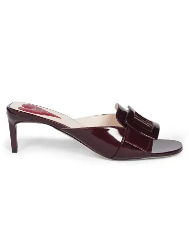Roger Vivier Women's 55MM Leather Sandals - Cire | Thumbnail 7 Roger Vivier Women's 55MM Leather Sandals - Cire | Thumbnail 7