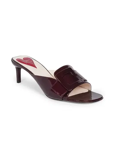 Roger Vivier Women's 55MM Leather Sandals - Cire | Thumbnail 8 Roger Vivier Women's 55MM Leather Sandals - Cire | Thumbnail 8