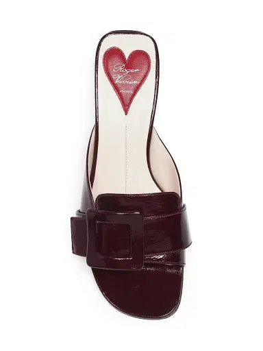 Roger Vivier Women's 55MM Leather Sandals - Cire | Thumbnail 10 Roger Vivier Women's 55MM Leather Sandals - Cire | Thumbnail 10