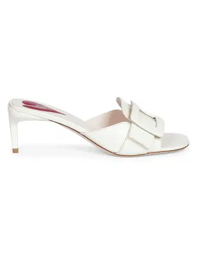 Roger Vivier Women's 55MM Leather Sandals - Cire | Thumbnail 1 Roger Vivier Women's 55MM Leather Sandals - Cire | Thumbnail 1