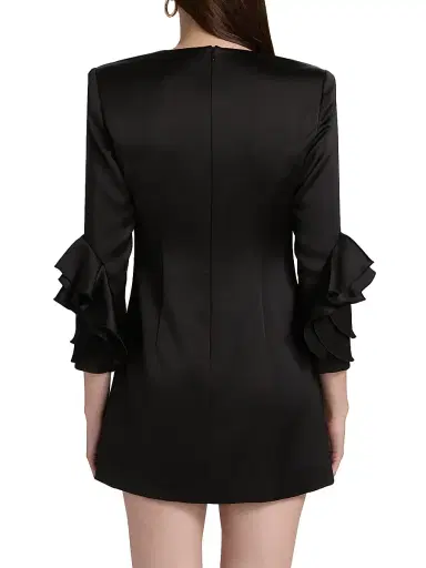 Ramy Brook Women's Klara Ruffle Cuff Minidress - Black | Thumbnail 5 Ramy Brook Women's Klara Ruffle Cuff Minidress - Black | Thumbnail 5