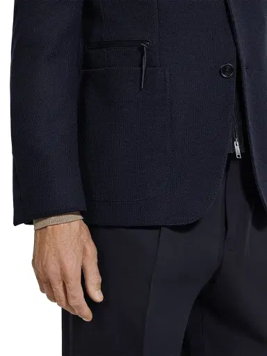 Zegna Men's High Performance Jersey Blazer Jacket - Navy Blue - Size 46 | Thumbnail 4 Zegna Men's High Performance Jersey Blazer Jacket - Navy Blue - Size 46 | Thumbnail 4