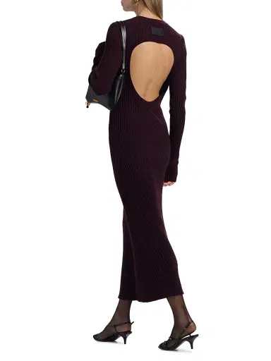 Helmut Lang Women's Ribbed Back Cut-Out Maxi Dress | Thumbnail 2 Helmut Lang Women's Ribbed Back Cut-Out Maxi Dress | Thumbnail 2