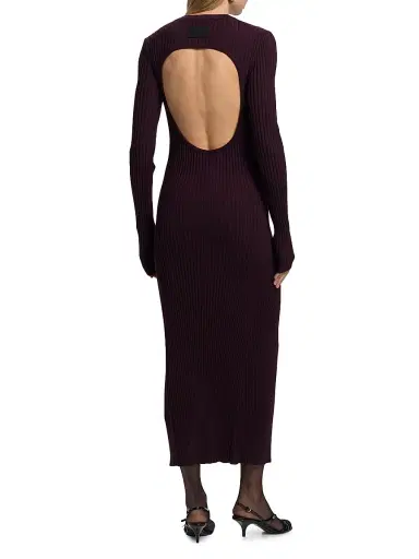Helmut Lang Women's Ribbed Back Cut-Out Maxi Dress | Thumbnail 5 Helmut Lang Women's Ribbed Back Cut-Out Maxi Dress | Thumbnail 5