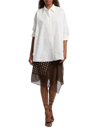 Dries Van Noten Women's Sima Silk Poka Dot Skirt - Brown | Thumbnail 2 Dries Van Noten Women's Sima Silk Poka Dot Skirt - Brown | Thumbnail 2