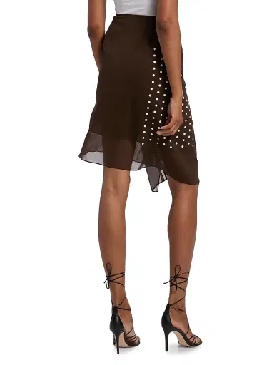 Dries Van Noten Women's Sima Silk Poka Dot Skirt - Brown | Thumbnail 5 Dries Van Noten Women's Sima Silk Poka Dot Skirt - Brown | Thumbnail 5