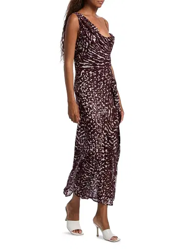 Dries Van Noten Women's Deyon Printed Midi-Dress - Burgundy | Thumbnail 2 Dries Van Noten Women's Deyon Printed Midi-Dress - Burgundy | Thumbnail 2
