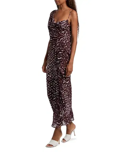 Dries Van Noten Women's Deyon Printed Midi-Dress - Burgundy | Thumbnail 4 Dries Van Noten Women's Deyon Printed Midi-Dress - Burgundy | Thumbnail 4