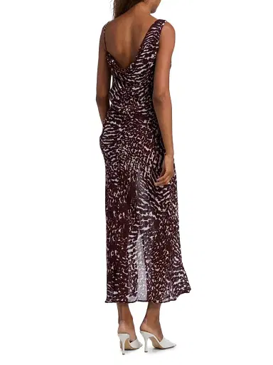 Dries Van Noten Women's Deyon Printed Midi-Dress - Burgundy | Thumbnail 5 Dries Van Noten Women's Deyon Printed Midi-Dress - Burgundy | Thumbnail 5