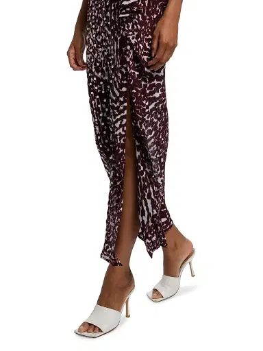 Dries Van Noten Women's Deyon Printed Midi-Dress - Burgundy | Thumbnail 6 Dries Van Noten Women's Deyon Printed Midi-Dress - Burgundy | Thumbnail 6
