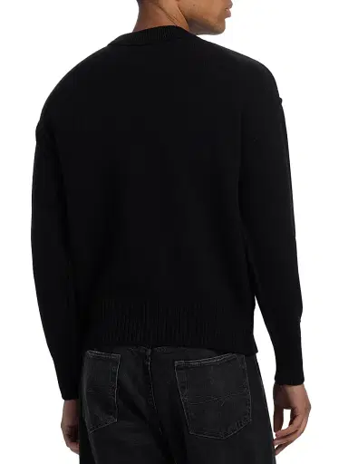 AMI PARIS Men's ADC Logo Wool Crewneck Sweater - Black Red - Size XXL | Thumbnail 5 AMI PARIS Men's ADC Logo Wool Crewneck Sweater - Black Red - Size XXL | Thumbnail 5