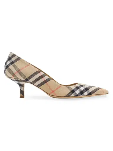 Burberry Women's Dame Check 55MM Pumps - Sand Check - Size 8 | Thumbnail 1 Burberry Women's Dame Check 55MM Pumps - Sand Check - Size 8 | Thumbnail 1
