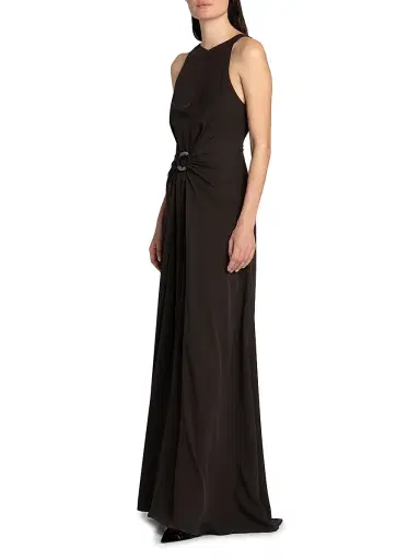 Giorgio Armani Women's Silk O-Ring Maxi Dress - Dark Brown - Size 8 | Thumbnail 4 Giorgio Armani Women's Silk O-Ring Maxi Dress - Dark Brown - Size 8 | Thumbnail 4