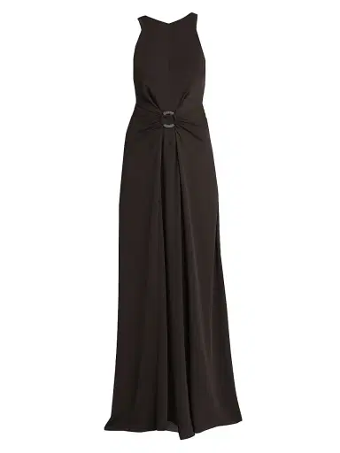 Giorgio Armani Women's Silk O-Ring Maxi Dress - Dark Brown - Size 8 | Thumbnail 1 Giorgio Armani Women's Silk O-Ring Maxi Dress - Dark Brown - Size 8 | Thumbnail 1