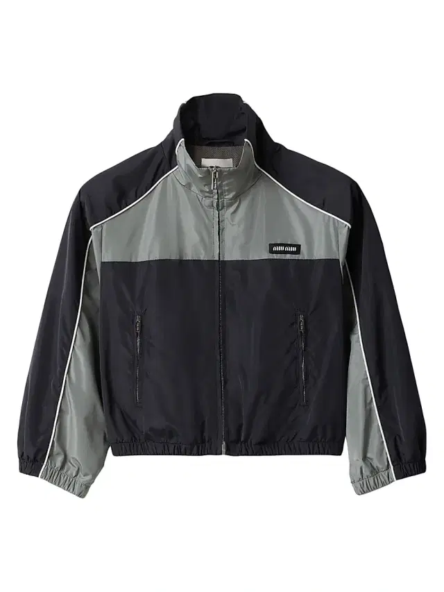 Miu Miu Women's Technical Silk Zipper Blouson Jacket - Blue
