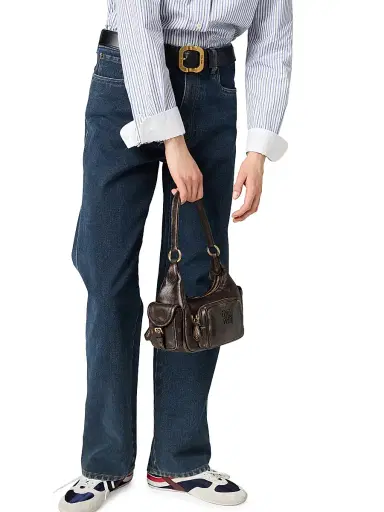 Miu Miu Women's Pocket Nappa Leather Shoulder Bag - Brown | Thumbnail 2 Miu Miu Women's Pocket Nappa Leather Shoulder Bag - Brown | Thumbnail 2