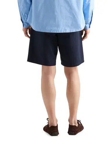 Prada Men's Vintage-Effect Cotton Bermudas - Blue | Thumbnail 3 Prada Men's Vintage-Effect Cotton Bermudas - Blue | Thumbnail 3