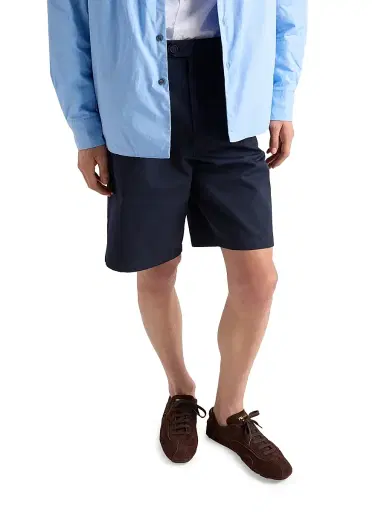 Prada Men's Vintage-Effect Cotton Bermudas - Blue | Thumbnail 4 Prada Men's Vintage-Effect Cotton Bermudas - Blue | Thumbnail 4