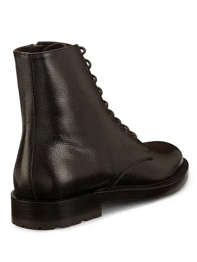 Brunello Cucinelli Men's Leather Ankle Boots - Burgundy Black | Thumbnail 3 Brunello Cucinelli Men's Leather Ankle Boots - Burgundy Black | Thumbnail 3