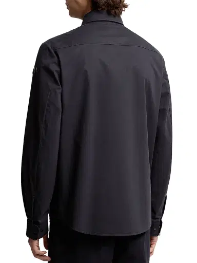 Moncler Men's Shirt in Cotton Gabardine - Navy Blue | Thumbnail 3 Moncler Men's Shirt in Cotton Gabardine - Navy Blue | Thumbnail 3