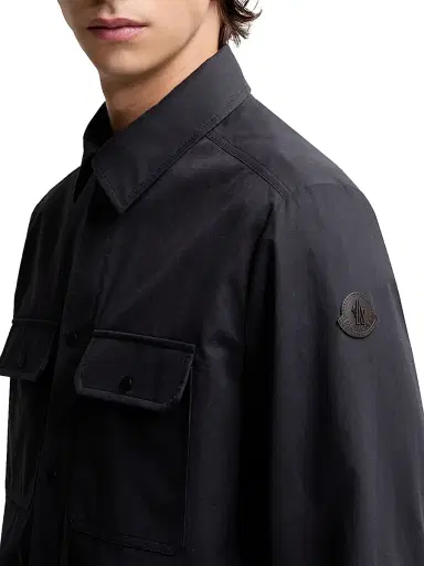Moncler Men's Shirt in Cotton Gabardine - Navy Blue | Thumbnail 4 Moncler Men's Shirt in Cotton Gabardine - Navy Blue | Thumbnail 4