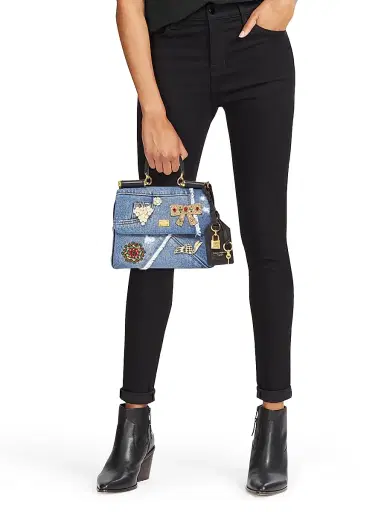 Dolce & Gabbana Women's Like A Virgin Embellished Denim Top Handle Bag - Blue Multicolor | Thumbnail 3 Dolce & Gabbana Women's Like A Virgin Embellished Denim Top Handle Bag - Blue Multicolor | Thumbnail 3