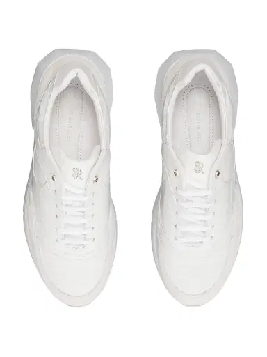 Stefano Ricci Men's Matted Crocodile Suede Calfskin Sneakers - White - Size 10 | Thumbnail 4 Stefano Ricci Men's Matted Crocodile Suede Calfskin Sneakers - White - Size 10 | Thumbnail 4