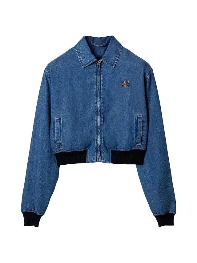 Women's Denim Blouson Jacket - Blue Women's Denim Blouson Jacket - Blue