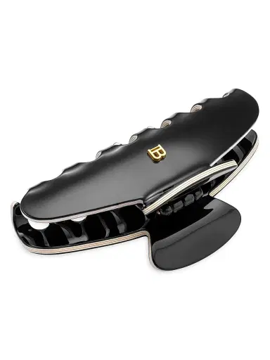 Balmain Hair Women's Logo B 18K Gold-Plated Hair Clip - Black | Thumbnail 2 Balmain Hair Women's Logo B 18K Gold-Plated Hair Clip - Black | Thumbnail 2