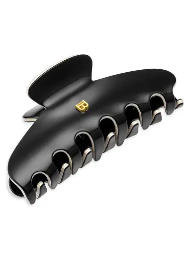 Balmain Hair Women's Logo B 18K Gold-Plated Hair Clip - Black | Thumbnail 1 Balmain Hair Women's Logo B 18K Gold-Plated Hair Clip - Black | Thumbnail 1