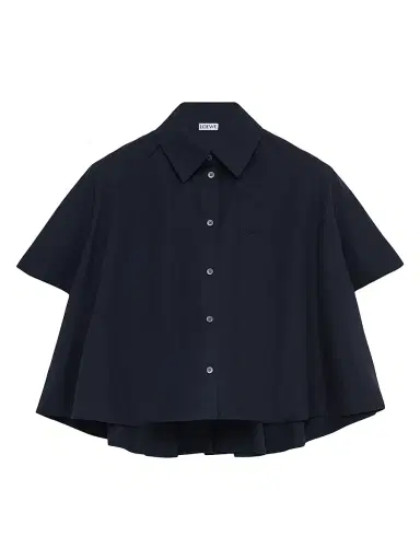 LOEWE Women's Short-Sleeve Trapeze Shirt - Navy Blue | Thumbnail 1 LOEWE Women's Short-Sleeve Trapeze Shirt - Navy Blue | Thumbnail 1