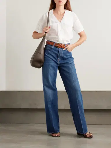 Frame The Collegiate High-rise Wide-leg Jeans | Thumbnail 2 Frame The Collegiate High-rise Wide-leg Jeans | Thumbnail 2