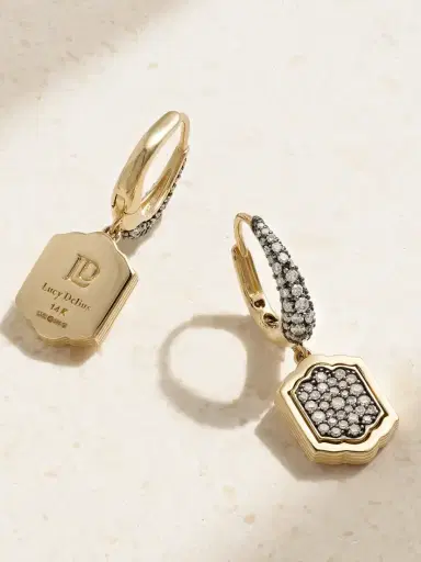 Lucy Delius Athena's Mirror Rhodium-plated 14-karat Recycled Gold Diamond Earrings | Thumbnail 3 Lucy Delius Athena's Mirror Rhodium-plated 14-karat Recycled Gold Diamond Earrings | Thumbnail 3