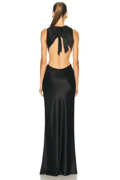 Saint Laurent Cut Out Long Dress | Thumbnail 4 Saint Laurent Cut Out Long Dress | Thumbnail 4