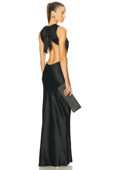 Saint Laurent Cut Out Long Dress | Thumbnail 1 Saint Laurent Cut Out Long Dress | Thumbnail 1