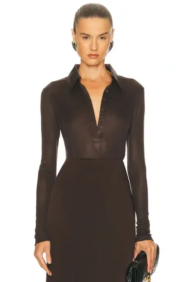TOM FORD Long Sleeve Polo Top | Thumbnail 1 TOM FORD Long Sleeve Polo Top | Thumbnail 1