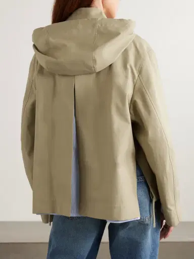 Loewe Hooded Striped Poplin-paneled Embroidered Cotton-twill Jacket | Thumbnail 4 Loewe Hooded Striped Poplin-paneled Embroidered Cotton-twill Jacket | Thumbnail 4