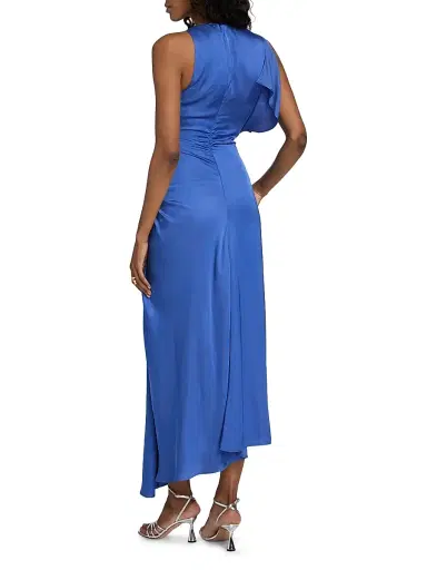 A.L.C. Women's Pia Satin Midi-Dress - Lapis | Thumbnail 5 A.L.C. Women's Pia Satin Midi-Dress - Lapis | Thumbnail 5