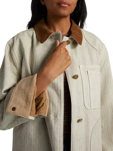 Veronica Beard Women's Abbas Classic Barn Jacket - Light Oatmeal | Thumbnail 6 Veronica Beard Women's Abbas Classic Barn Jacket - Light Oatmeal | Thumbnail 6