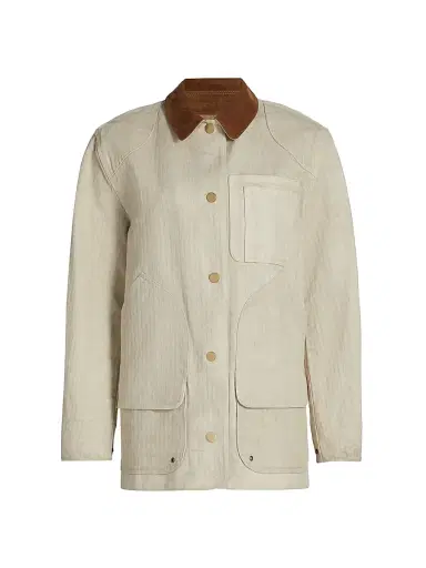 Veronica Beard Women's Abbas Classic Barn Jacket - Light Oatmeal | Thumbnail 1 Veronica Beard Women's Abbas Classic Barn Jacket - Light Oatmeal | Thumbnail 1